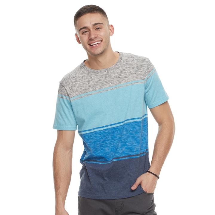 Men's Urban Pipeline Striped Tee, Size: Large, Med Blue