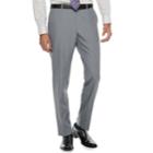 Men's Savile Row Slim-fit Light Gray Flat-front Suit Pants, Size: 44x30, Grey