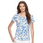 Women's Croft & Barrow&reg; Henley Tee, Size: Xl, Blue