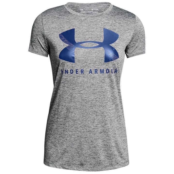 Women's Under Armour Tech Crewneck Twist Graphic Tee, Size: Small, Silver