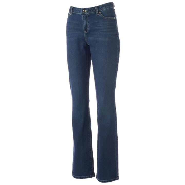 Women's Jennifer Lopez Curvy Fit Bootcut Jeans, Size: 6 T/l, Dark Blue