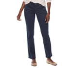 Women's Sonoma Goods For Life&trade; Straight-leg Sateen Pants, Size: 16, Blue (navy)