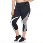 Plus Size Fila Sport&reg; Swerve Colorblock Crop Leggings, Women's, Size: 3xl, Black