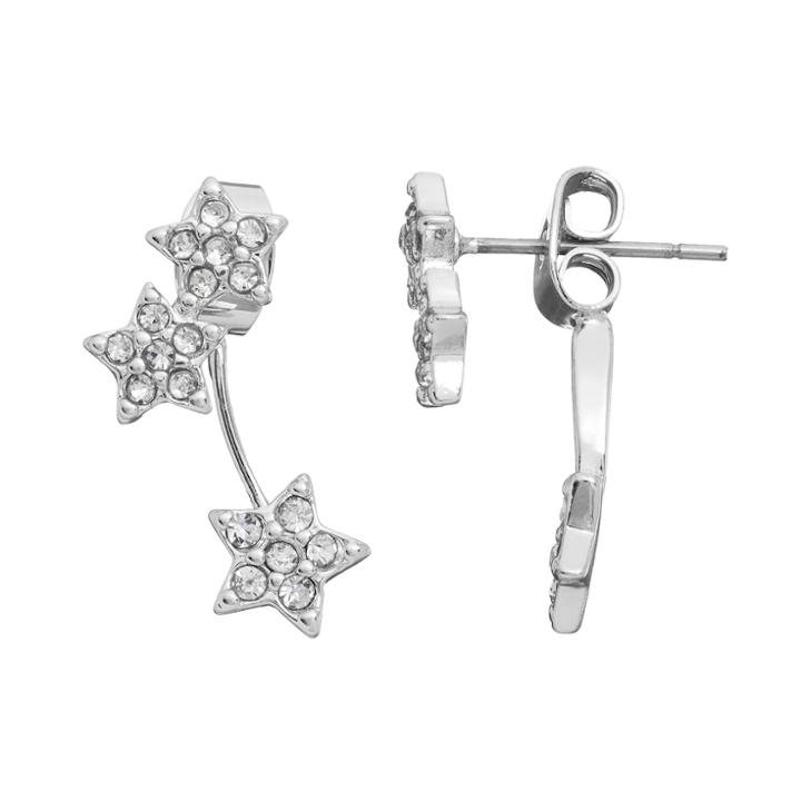 Lc Lauren Conrad Runway Collection Star Front Back Earrings, Women's, Silver