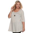 Juniors' Plus Size Heartsoul Lace-up V-back Tunic, Teens, Size: 1xl, Dark Blue