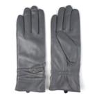 Women's Journee Collection Microfiber-lined Leather Gloves, Size: Medium, Grey