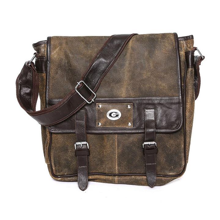 Georgia Bulldogs Executive Messenger Bag, Adult Unisex, Brown
