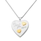 Treasured Moments Sterling Silver & 14k Gold Over Silver I Love You More Heart Locket Necklace, Women's, Size: 18