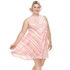 Plus Size Sonoma Goods For Life&trade; High Neck Swing Dress, Women's, Size: 3xl, Light Pink