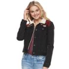 Juniors' Mudd&reg; Sherpa Lined Jean Jacket, Teens, Size: Xl, Oxford