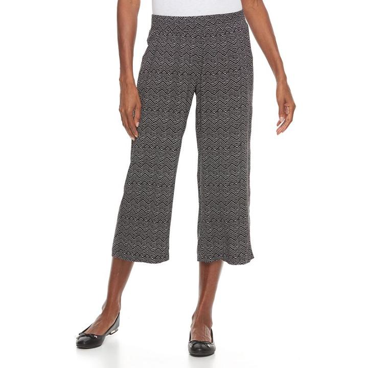 Women's Dana Buchman Culottes, Size: Xl, Black