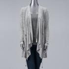 Women's Simply Vera Vera Wang Draped Open-front Cardigan, Size: Xl, Light Grey
