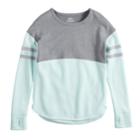 Girls 7-16 & Plus Size So&reg; Colorblock Fleece Crew Pullover, Size: 10, Turquoise/blue (turq/aqua)