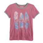 Girls 7-16 & Plus Size Mudd&reg; Ringer Graphic Tee, Size: 7-8, Med Pink