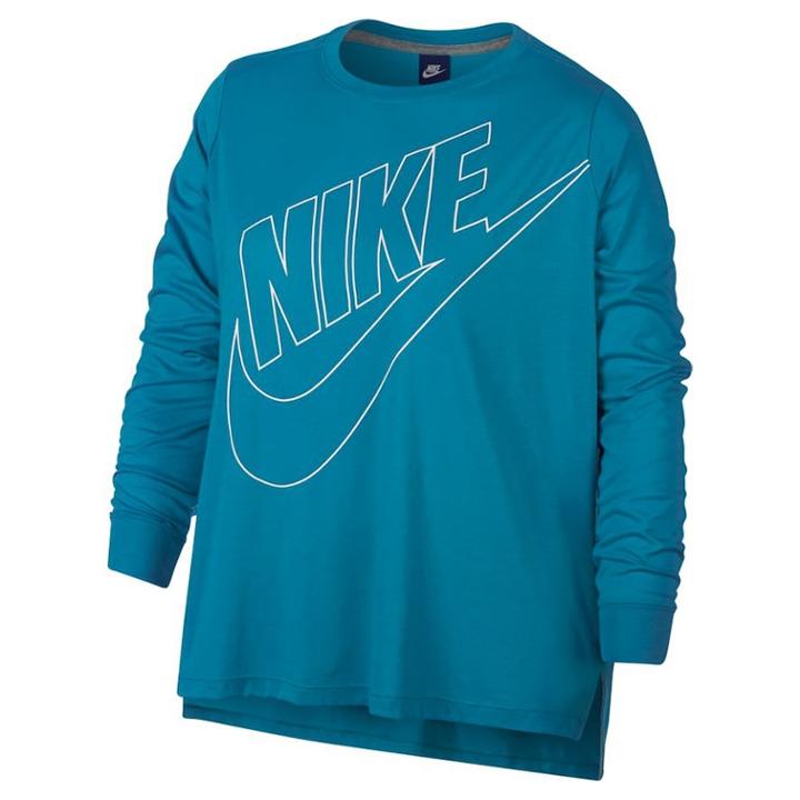 Plus Size Nike Sportswear Long-sleeve Top, Women's, Size: 2xl, Brt Blue