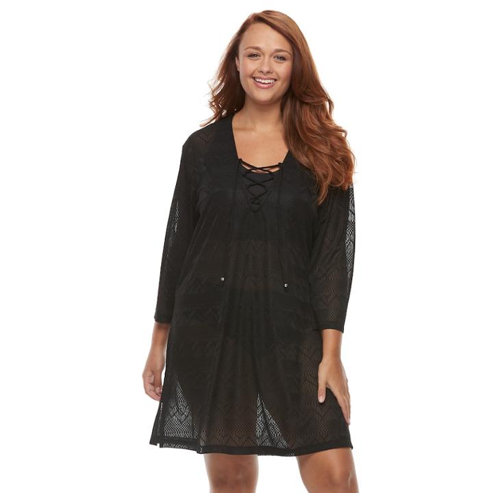 Plus Size Apt. 9&reg; Jacquard Tunic Cover-up, Women's, Size: 3xl, Oxford