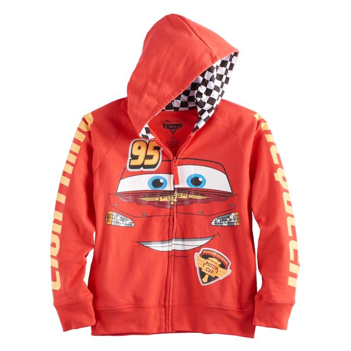 Disney / Pixar Cars Boys 4-7 Lightning Mcqueen Zip Hoodie, Size: 7, Red