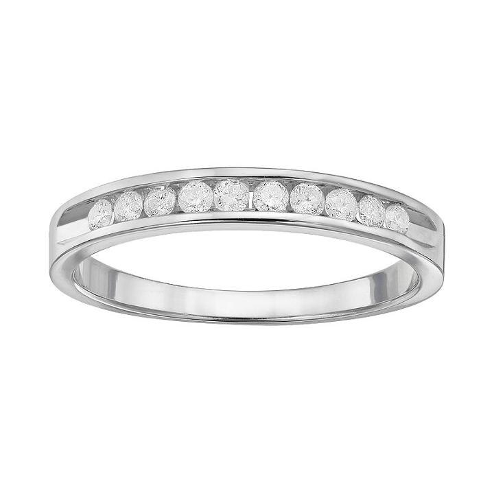 1/4 Carat T.w. Diamond 10k White Gold Ring, Women's, Size: 7