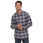 Men's Apt. 9&reg; Brushed Flannel Button-down Shirt, Size: Small, Drk Purple