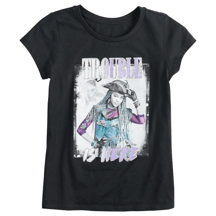 Disney's Descendants Girls 7-16 Trouble Is Here Graphic Tee, Size: Medium, Black