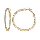 Duchess Of Dazzle Crystal 14k Gold-plated Inside-out Hoop Earrings, Women's, White