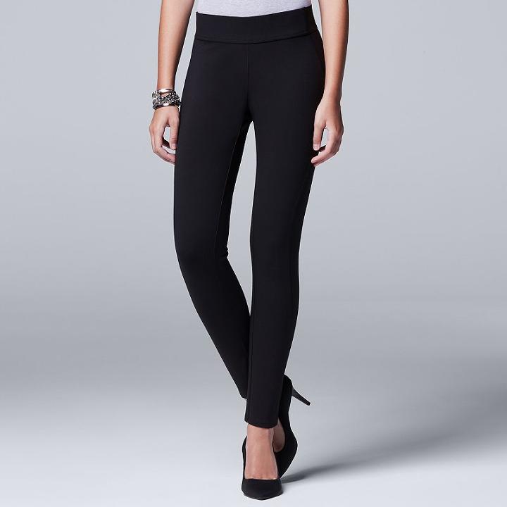Women's Simply Vera Vera Wang Pull-on Skinny Pants, Size: Xl, Black