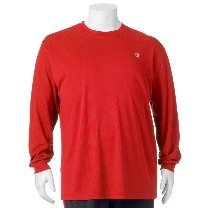 Big & Tall Champion Birdseye Performance Athletic Tee, Men's, Size: L Tall, Red