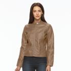 Women's Apt. 9&reg; Faux-leather Jacket, Size: Large, Med Beige