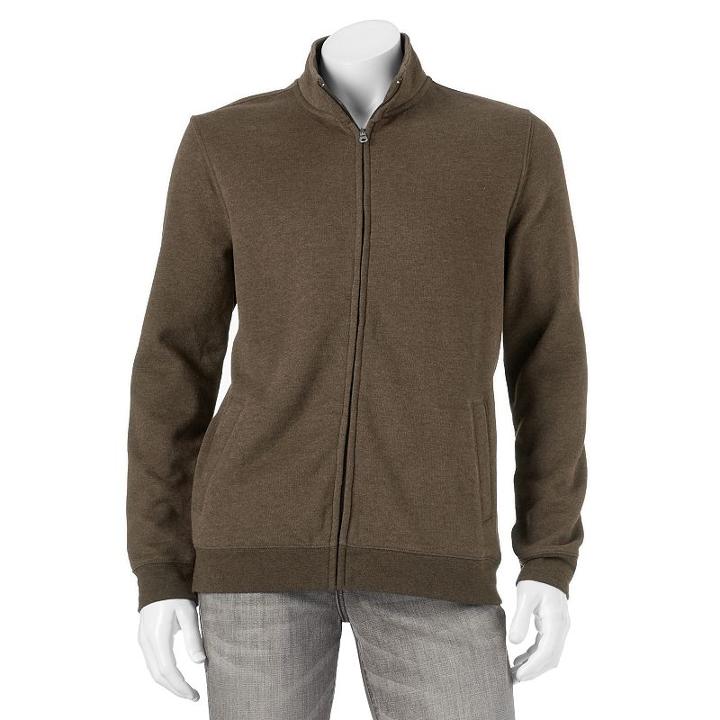 Men's Croft & Barrow&reg; Classic-fit Easy-care Fleece Jacket, Size: Large, Dark Brown
