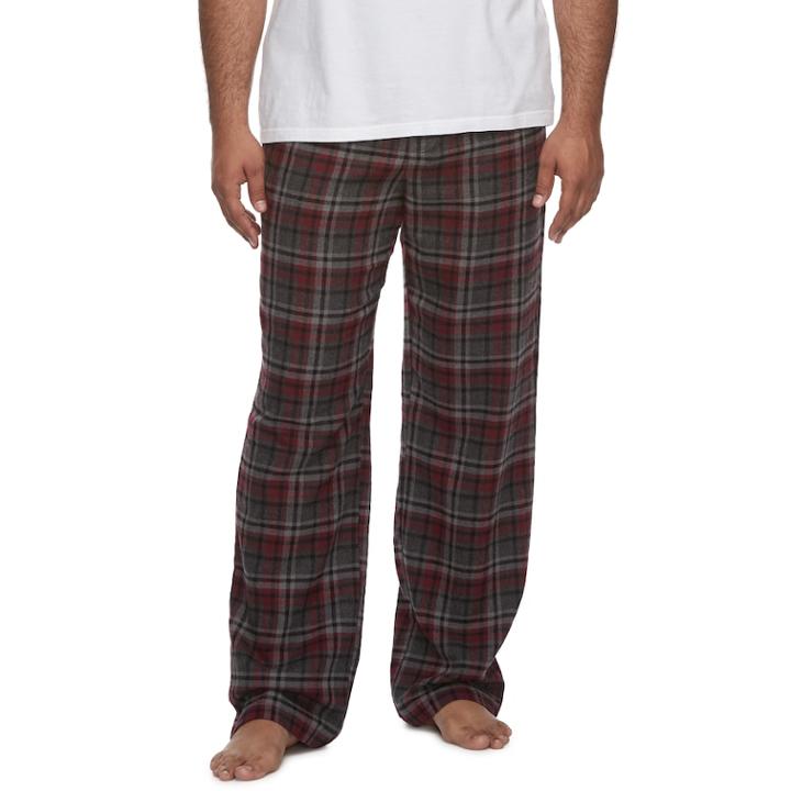 Big & Tall Croft & Barrow&reg; Plaid Flannel Lounge Pants, Men's, Size: Xxl Tall, Dark Grey