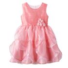 Girls 4-6x Nannette Pink Organza Petal Dress, Girl's, Size: 5, Orange Oth