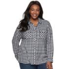Plus Size Croft & Barrow&reg; Classic Soft Button-down Shirt, Women's, Size: 1xl, Blue