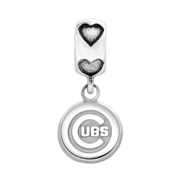 Logoart Chicago Cubs Sterling Silver Team Logo Charm, Women's, Grey
