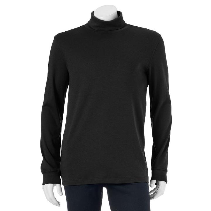 Men's Croft & Barrow&reg; Classic-fit Turtleneck, Size: Small, Black