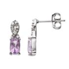 Radiant Gem Amethyst Sterling Silver Infinity Drop Earrings, Women's, Purple