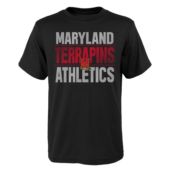 Boys' 4-18 Maryland Terrapins Light Streaks Tee, Size: 4-5, Black
