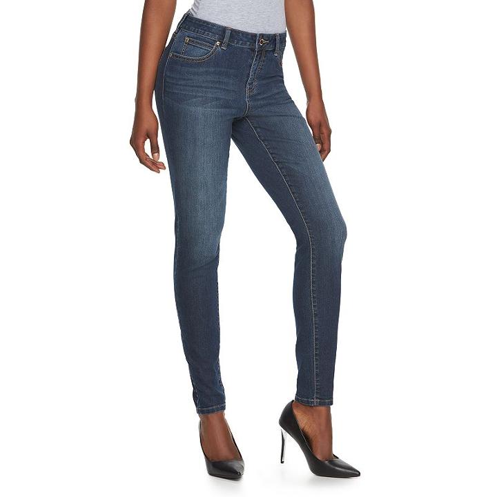 Women's Jennifer Lopez Curvy Skinny Jeans, Size: 2 T/l, Med Blue