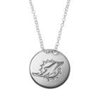 Miami Dolphins Sterling Silver Team Logo Disc Pendant Necklace, Women's, Size: 18, Grey