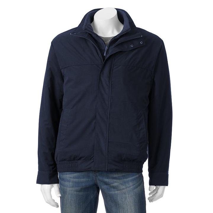 Big & Tall Croft & Barrow&reg; Bibbed Microfiber Jacket, Men's, Size: 2x Big, Blue (navy)