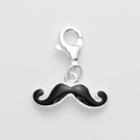 Personal Charm Sterling Silver Mustache Charm, Women's, Black
