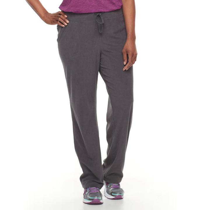 Plus Size Tek Gear&reg; Microfleece Pants, Women's, Size: 2x Long, Dark Grey