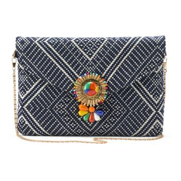 Madden Nyc Erin Woven Clutch, Women's, Blue