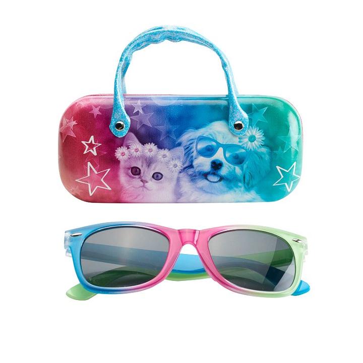 Girls 5-16 Rainbow Sunglasses & Hard Case Set, Girl's, Multicolor