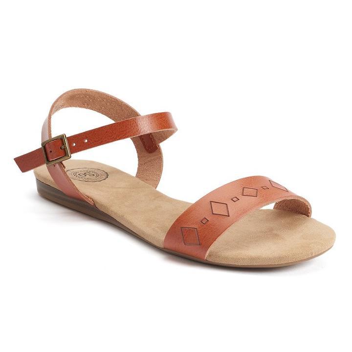 So&reg; Women's Ankle Strap Sandals, Girl's, Size: Medium (7), Red Other