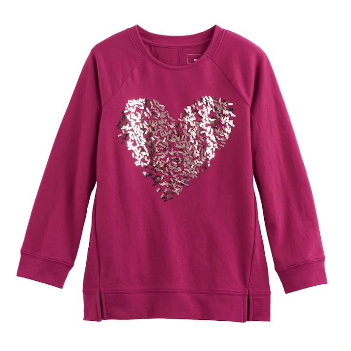 Girls 4-12 Sonoma Goods For Life&trade; Long-sleeve Raglan Tunic, Size: 5, Pink