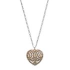 Lc Lauren Conrad Long Two Tone Filigree Heart Pendant Necklace, Women's, Black