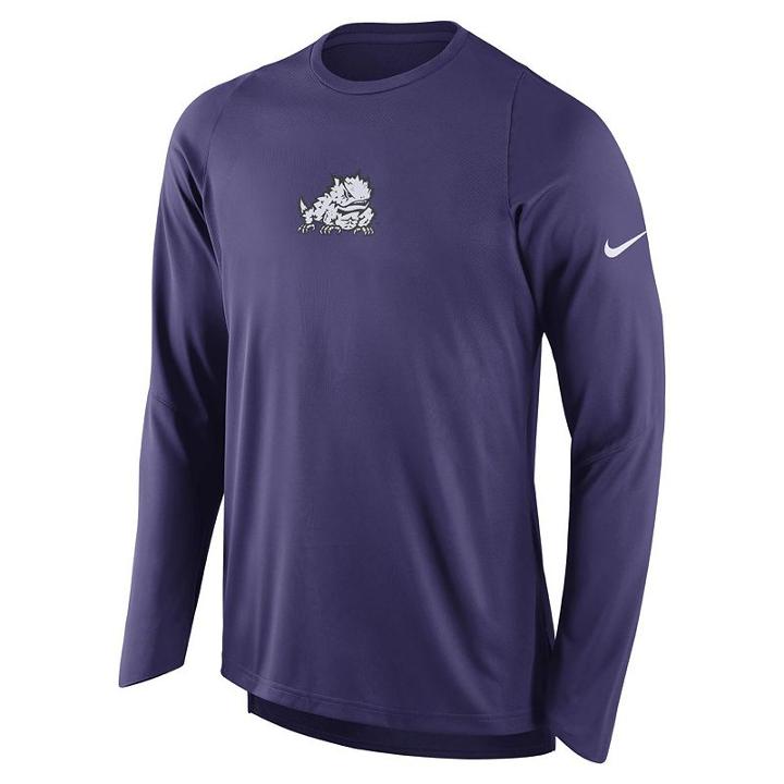 Men's Nike Tcu Horned Frogs Elite Shooter Long-sleeve Tee, Size: Xxl, Purple