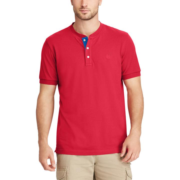 Men's Chaps Classic-fit Stretch Henley, Size: Medium, Red