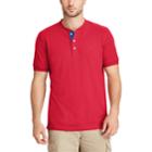 Men's Chaps Classic-fit Stretch Henley, Size: Medium, Red