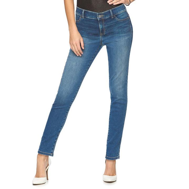 Women's Juicy Couture Flaunt It Skinny Jeans, Size: 0 T/l, Med Blue